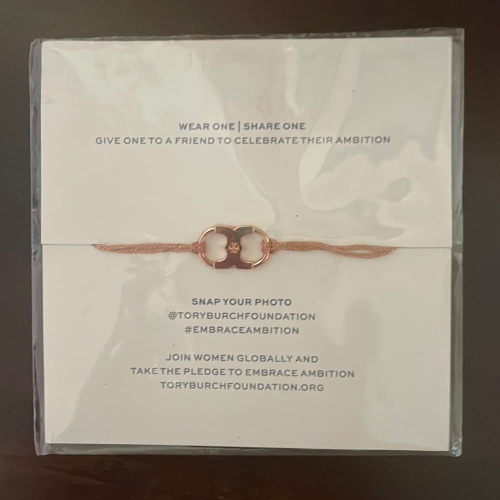 Tory Burch rose gold embrace ambition bracelet